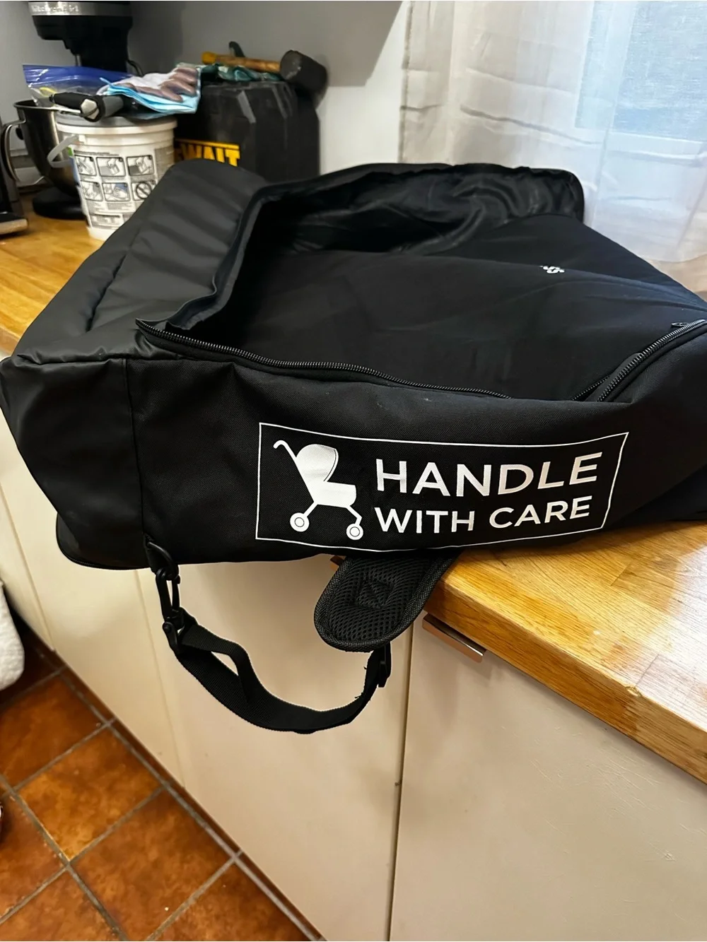 Black Travel Duffel with Shoulder Straps